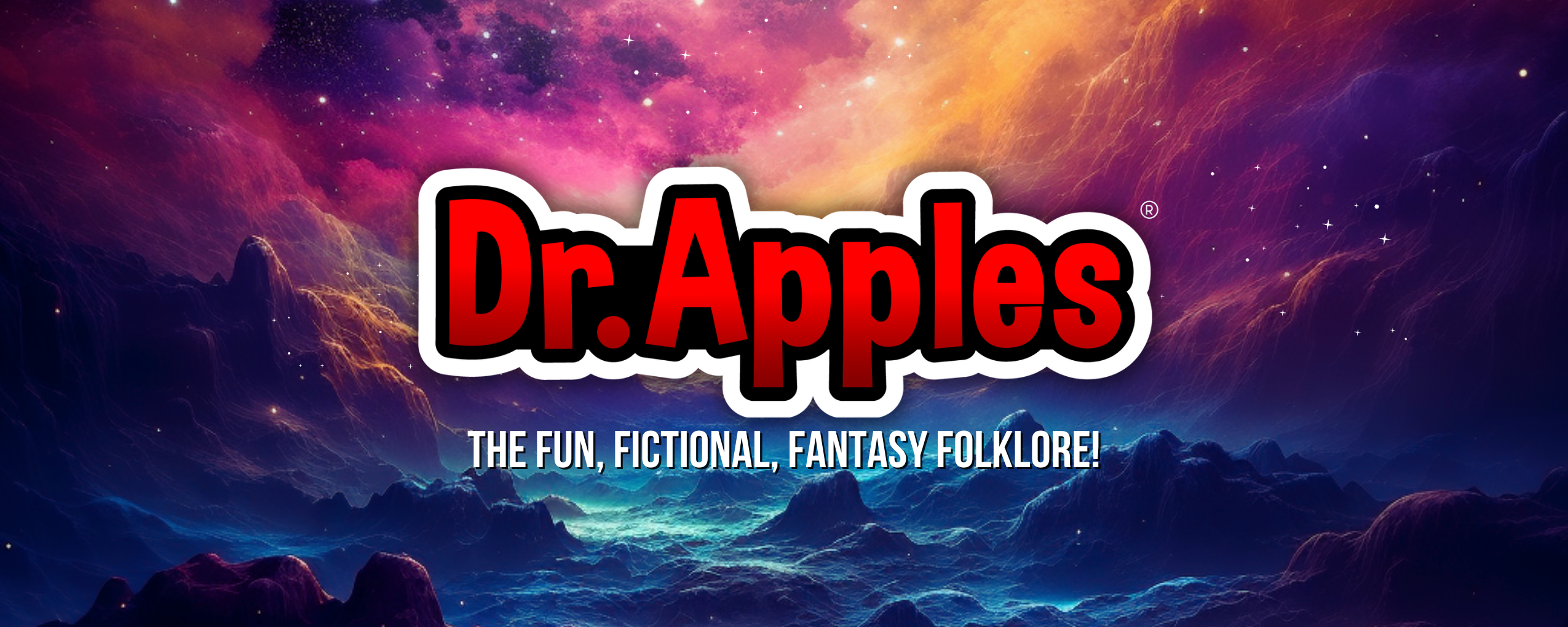 Dr. Apples: The Fun, Fictional, Fantasy Folklore. Homepage featuring a quirky wizard on a dark, humorous quest. Explore award-winning podcasts, young adult novels, and multimedia projects. Discover hidden realms, join the community, and immerse yourself in whimsical adventures. Access links to Twitch, podcasts, PayPal donations, Patreon exclusives, and Tapas readings. Browse featured merchandise, submit fan art, and read blog posts about storytelling techniques and character dynamics