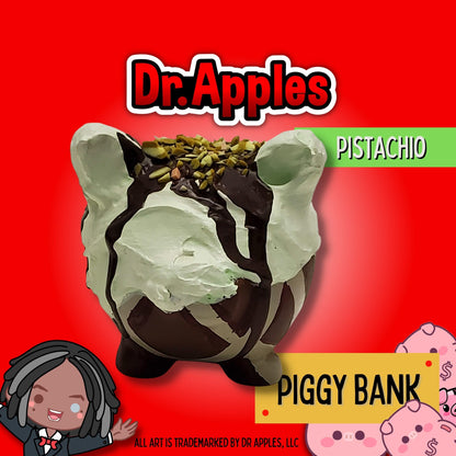 Adopt a Piggy – Choco Pistachio Swirl | A Sweet Guardian of Fortune | Dr. Apples - Dr. Apples - Lacye A Brown