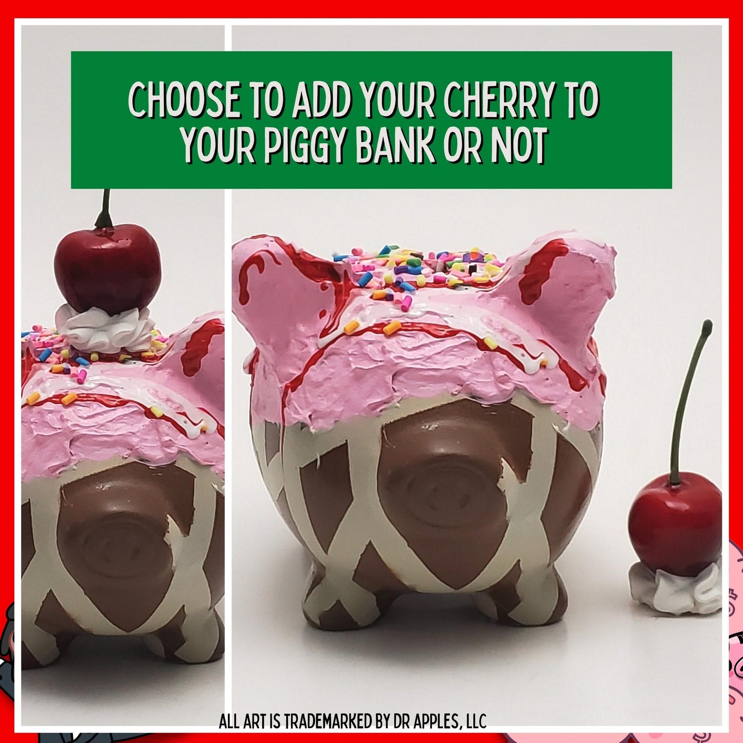 Adopt a Piggy – Choco Pistachio Swirl | A Sweet Guardian of Fortune | Dr. Apples - Dr. Apples - Lacye A Brown