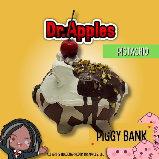 Adopt a Piggy – Choco Pistachio Swirl | A Sweet Guardian of Fortune | Gift | Dr. Apples - Dr. Apples - Lacye A Brown