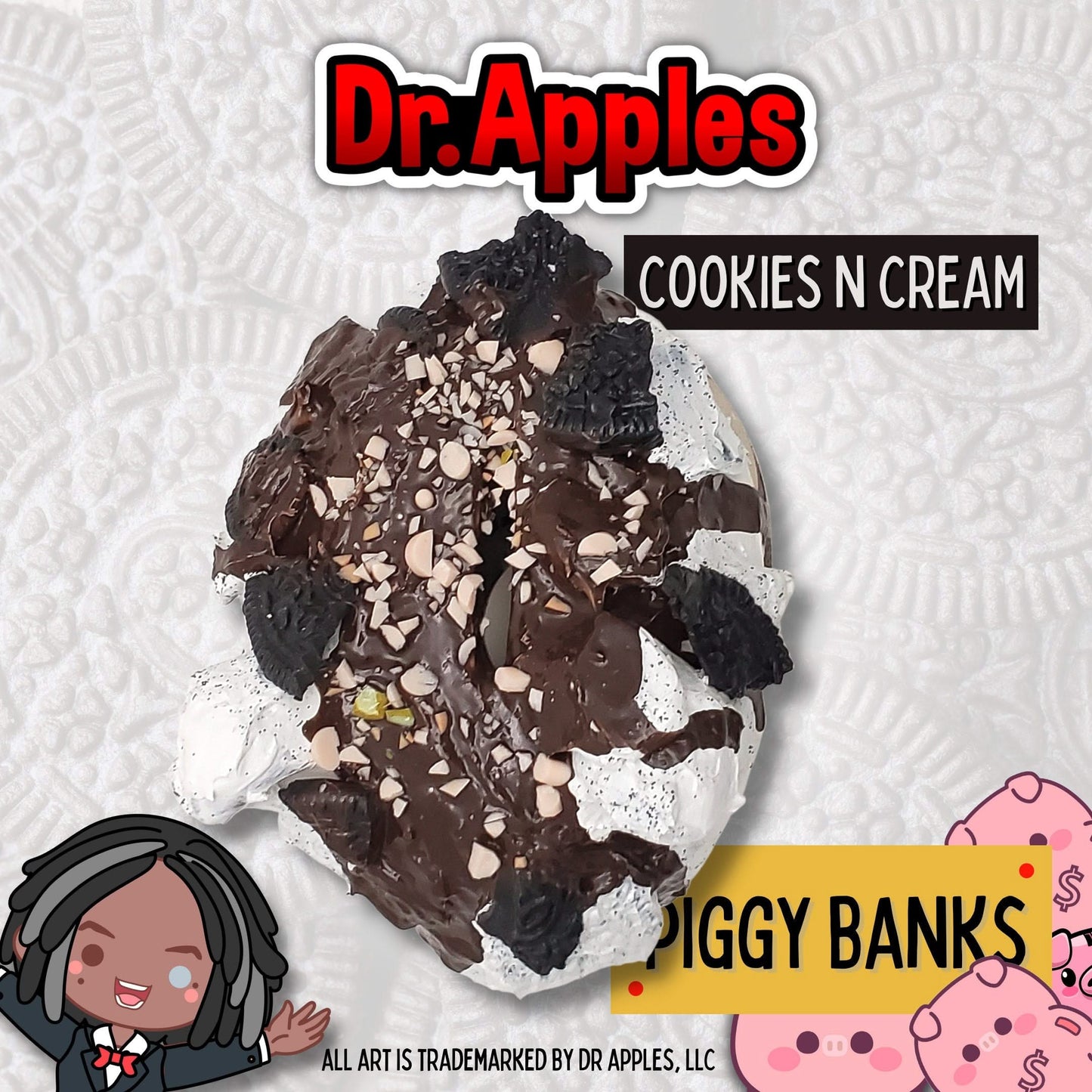 Adopt a Piggy – Cookie Crumble Crunch | A Sweet Guardian of Fortune | Gift | Dr. Apples - Dr. Apples - Lacye A Brown