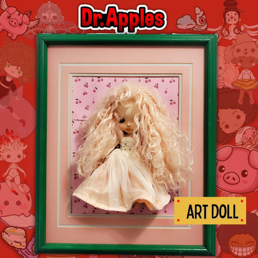 Art Doll | Blythe | TBL | Pastel Pink Dress & Hair| OOAK | Dr. Apples - Dr. Apples - Lacye A Brown