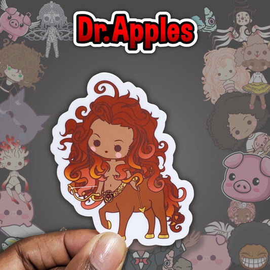 Cute Art Doll Sticker - Sagittarius - Kawaii - Dr. Apples - Lacye A Brown