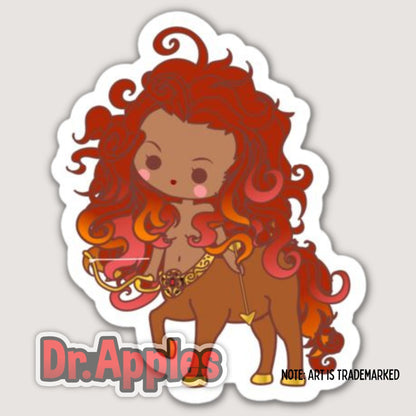 Cute Art Doll Sticker - Sagittarius - Kawaii - Dr. Apples - Lacye A Brown