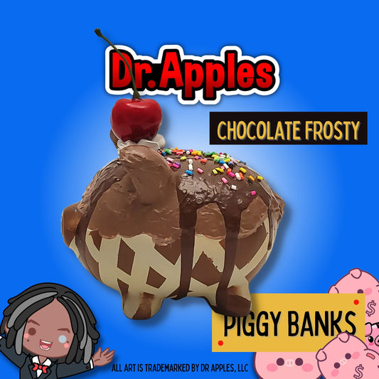 Ice Cream Piggy Bank | Chocolate with Chocolate Drizzle & Sprinkles | Unique Gift | Dr. Apples - Dr. Apples - Lacye A Brown