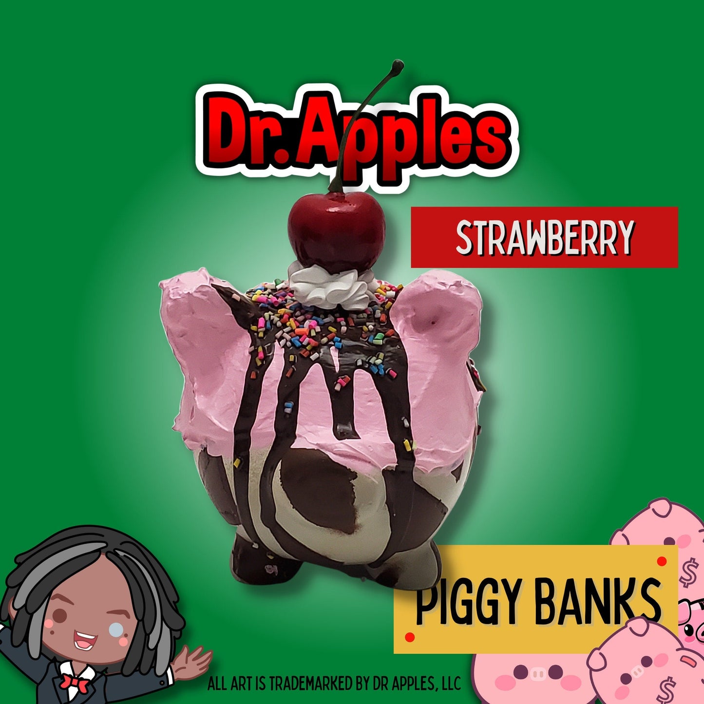 Ice Cream Piggy Banks - Birthday Gifts, Party Favors, Unique Gift - Dr. Apples - Lacye A Brown