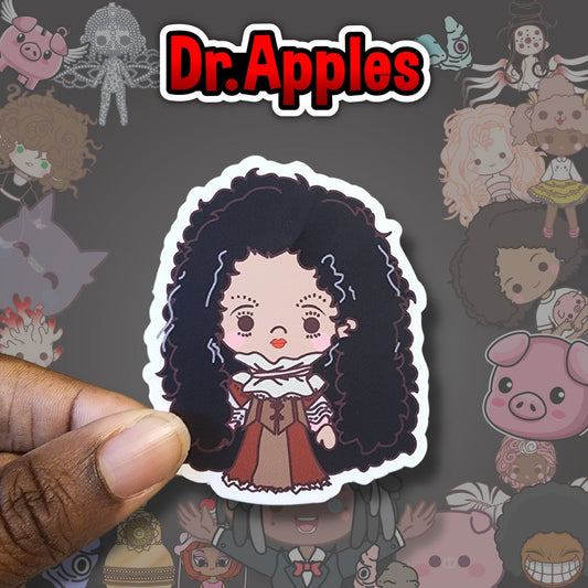 Sticker | Chibi Doll | African American | Queen Anne | Dr. Apples - Dr. Apples - Lacye A Brown