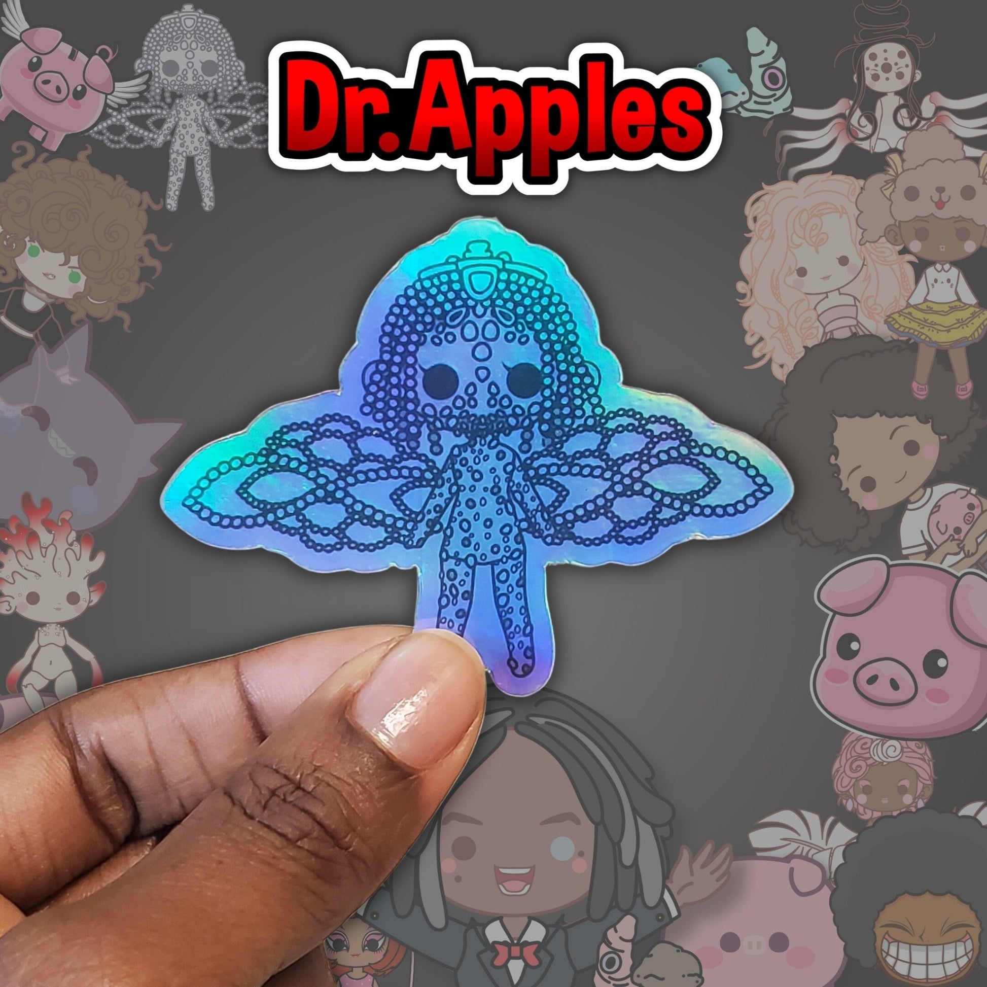 Sticker Holographic | Kawaii Doll | Jeweled Angel | Dr. Apples - Dr. Apples - Lacye A Brown