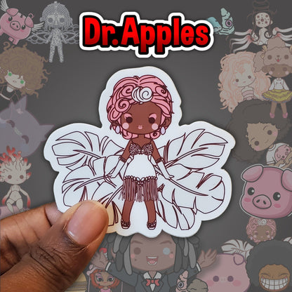 Sticker | Kawaii Doll | African American| Burlesque | Dr. Apples - Dr. Apples - Lacye A Brown