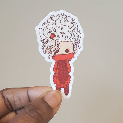 Sticker | Kawaii Doll | Red Dress| Blonde | Dr. Apples - Dr. Apples - Lacye A Brown