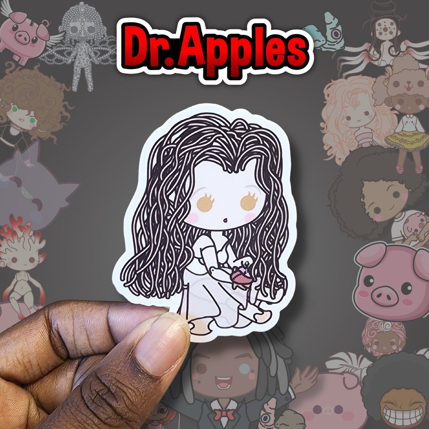 Sticker | Kawaii Doll | Repairing Heart | Vinyl | Dr. Apples - Dr. Apples - Lacye A Brown