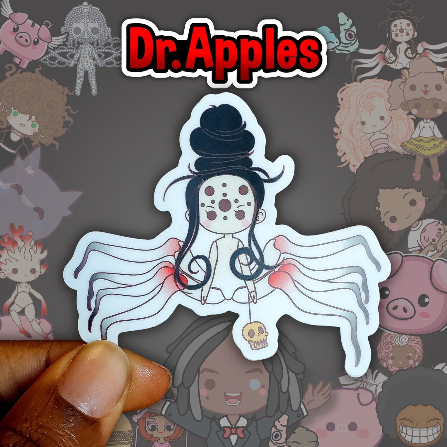 Sticker | Kawaii Doll | Yokai | Spider| Dr. Apples - Dr. Apples - Lacye A Brown