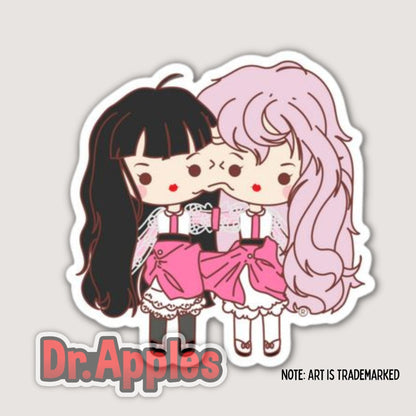 Sticker | Vinyl | Kawaii Doll | Coinjoined Twins | Dr. Apples - Dr. Apples - Lacye A Brown