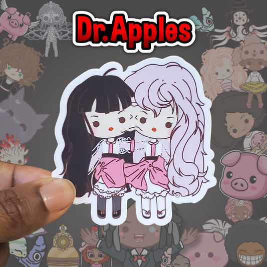 Sticker | Vinyl | Kawaii Doll | Coinjoined Twins | Dr. Apples - Dr. Apples - Lacye A Brown
