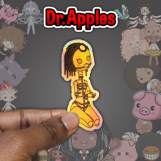 Sub Art Doll Sticker - Holographic - BDSM - Dr. Apples - Lacye A Brown